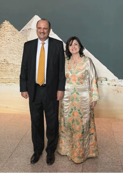 Ambassador and Mrs. Amal Nosseir of Egypt at the opening of the Ancient Egypt Gallery at the National Museum of Korea (December 2019).