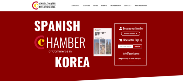 ESCCK's website. ESCCK was founded to strengthen the business environment between Spain and South Korea, improving the commercial and cultural relationship.