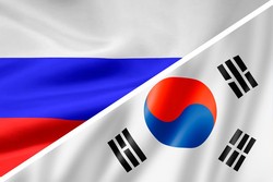 An interesting combination of the National Flags of Korea and Russia.