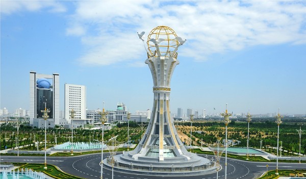 Bagtyyarlyk Monument in Ashgabat, Turkmenistan