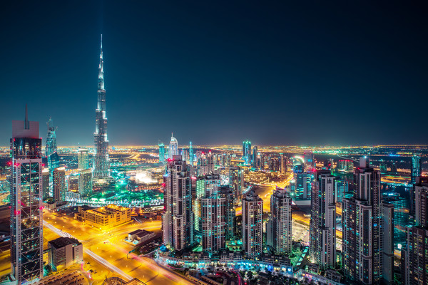 Night view of Dubai City