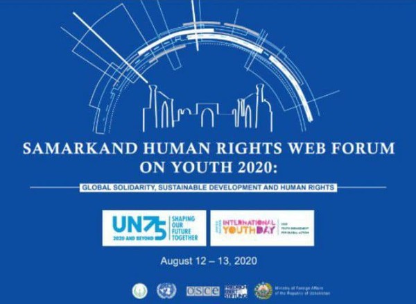 A poster on the Sarmarkand Human Rights Web Forum on Youth 2020