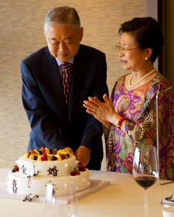 Novelist Han with her husband, noted Korean Gayageum Maestro Hwang Byung-ki.