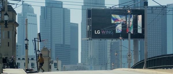 'LG Wing' appears in the recently released trailer of the Michael Bay's new film 'Songbird.' / Courtesy of LG Electronics