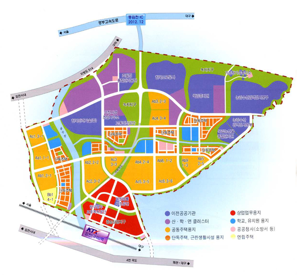 김포혁신도시 토지이용계획도