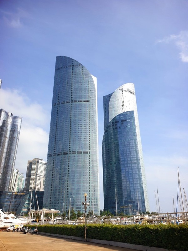 A part of the Marine City buildings in the Haeundae District in Busan.