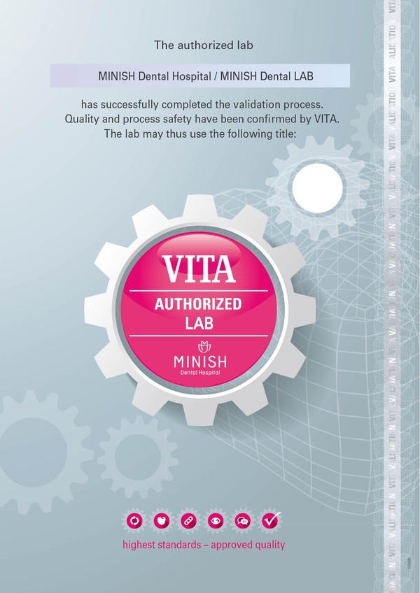 Certificate issued by VITA in Germany.
