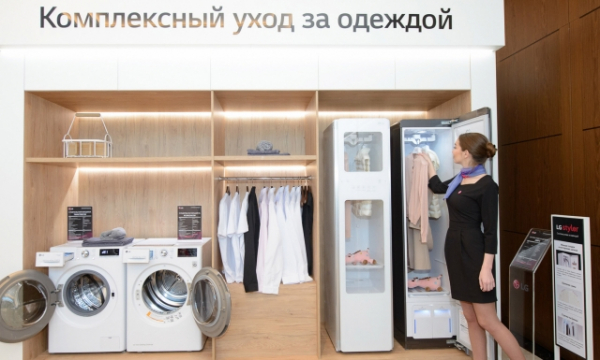 LG Electronics is introducing its clothing care system 'LG Styler' at the exhibition hall in Moscow, Russia. / Courtesy of LG Electronics