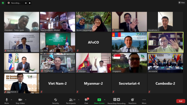 A video conference of the 4th session of the AFoCO General Assembly held on Nov. 25.