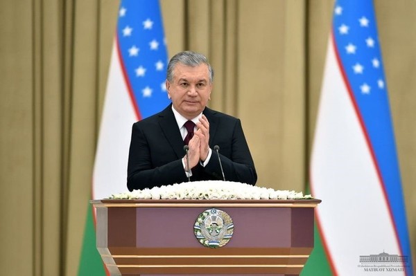 President Shavkat Mirziyoyev of the Republic of Uzbekistan addresses to the nation at the Oliy Majlis (parliament).