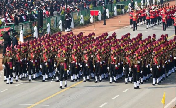 2020년 1월 26일 인도 71번째 공화국의 날을 기념하는 행사가 진행되고 있다.