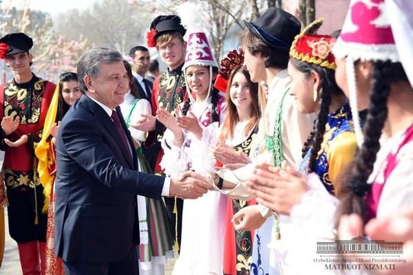 President of Uzbekistan Shavkat Mirziyoyev at the Navruz celebrations in Tashkent, March 21, 2018.
