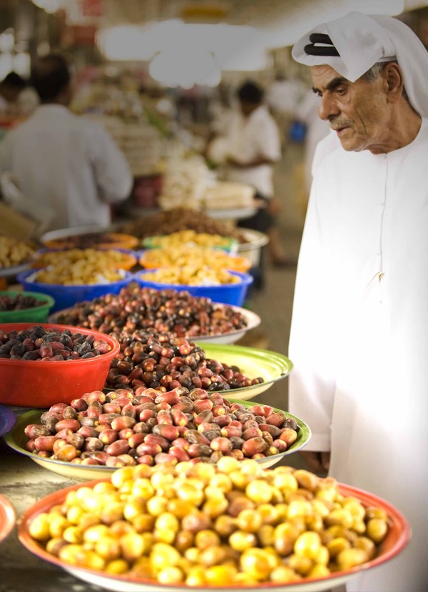 A fruit and grain market in Dubai