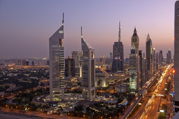 Night view of Dubai City