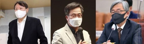 From left: Former Prosecutor General Yoon Seok-yeol, former Deputy Prime Minister Kim Dong-yeon, BAI Chairman Choi Jae-hyung