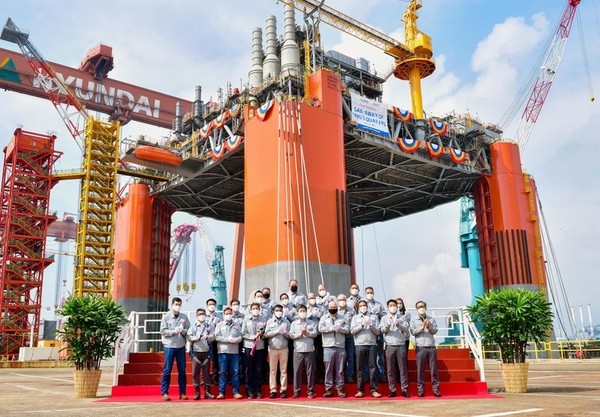 A departure ceremony for King's Quay FPS is being held at Hyundai Heavy Industries in June this year.