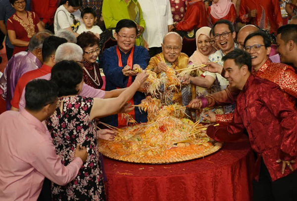 People celebrate the Chinese Lunar New Year.