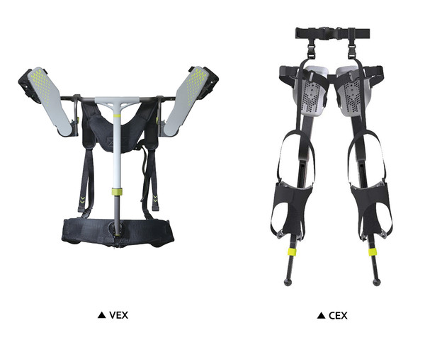 현대로템 웨어러블 로봇 VEX와 CEX 모습.