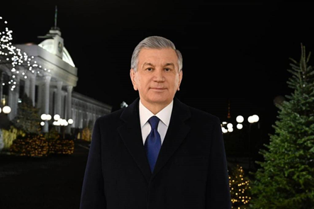 President Shavkat Mirziyoyev of Uzbekistan makes a New Year address