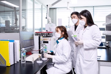 Researchers work at the R&D Innovation Center of Jeju Province Development Co.