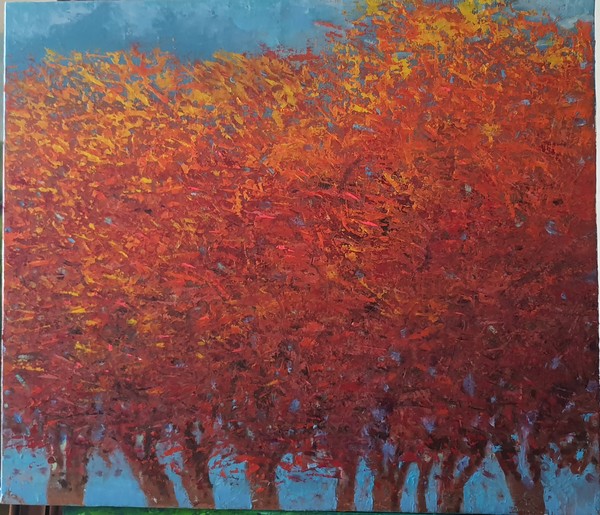 Cho’s work, “Burning autumn foliage,” where you can feel the flavor of autumn.
