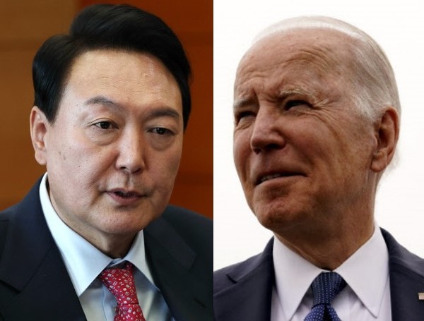 President Yoon Suk-yeol (left) and U.S. President Joe Biden
