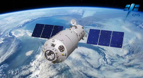 Photo shows a simulation image of China’s Tianzhou-2 cargo spacecraft. (Photo/China Academy of Space Technology)