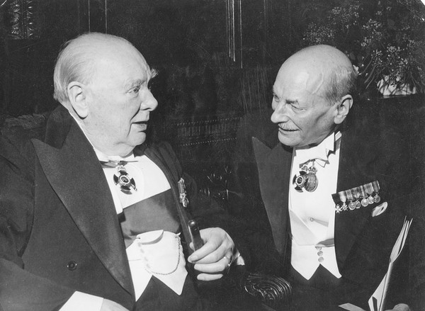 Attlee with Churchill in 1956. Credit: Getty Images