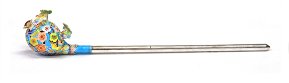 Cloisoo Traditional woman’s hair pin, Cloisonne, Silver 99.9%