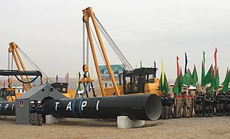 Ceremony on completion of the Turkmen section of the Turkmenistan–Afghanistan–Pakistan–India Pipeline.