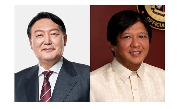 President Yoon Suk-Yeol (left) and  President-elect Marcos of Philippines