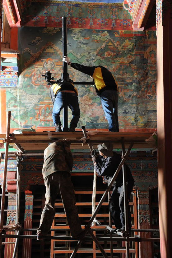 Murals in the Potala Palace are being scanned. (Photo from the official website of the Sanya Museum)