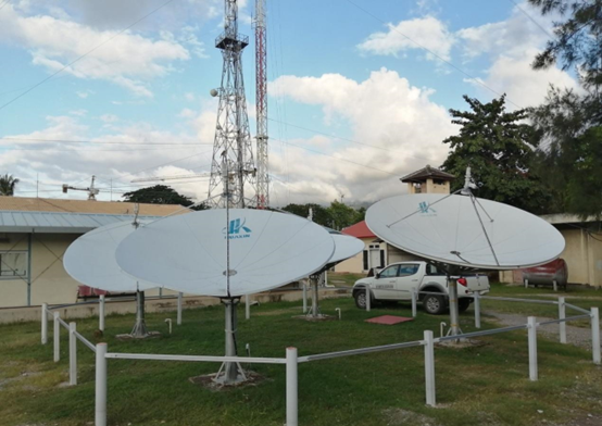 Photo shows satellite dishes for digital television in Timor-Leste. (Photo courtesy of the Chinese Embassy in Timor-Leste)