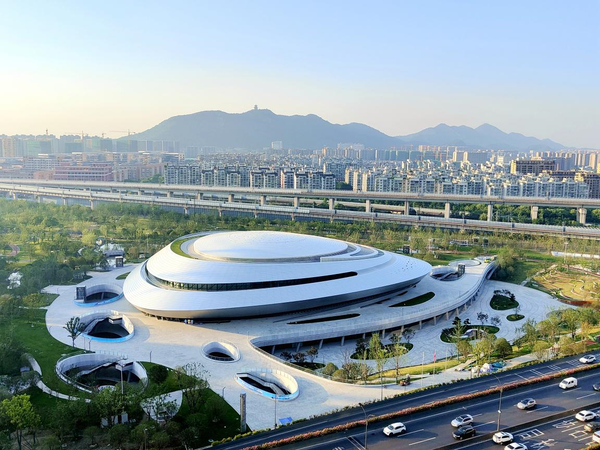 Aerial photo taken on June 16, 2022 shows a view of China Hangzhou Esports Centre, a venue of the 19th Asian Games Hangzhou 2022 in Hangzhou, east China’s Zhejiang Province. (People’s Daily Online/Xu Genzhu)