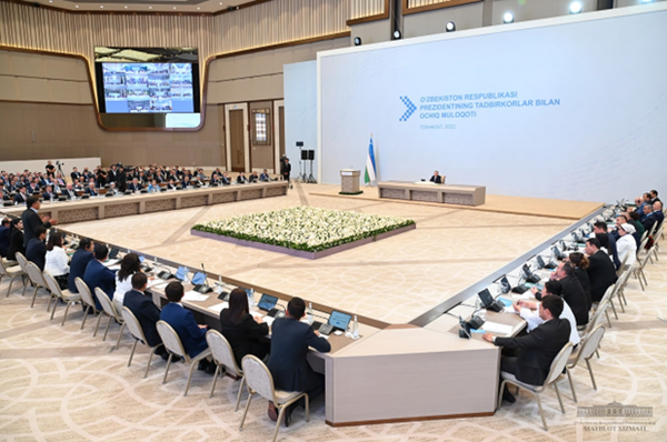 President of Uzbekistan held an open dialogue with entrepreneurs, August 22, 2022. Tashkent.