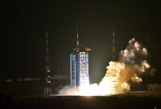 China's first solar observation satellite "Xihe" is launched, Oct. 14, 2021. (Photo from People's Daily app)