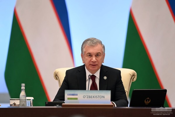 President of the Republic of Uzbekistan Shavkat Mirziyoyev at the meeting of the Council of Heads of State of the Organization of Turkic States, Samarkand, Nov, 11,  2022