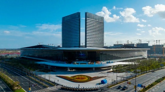 Photo shows the permanent venue of the World Laureates Forum in Lin-gang Special Area, Shanghai. (Photo courtesy of the management bureau of Lin-gang Special Area of China [Shanghai] Pilot Free Trade Zone)