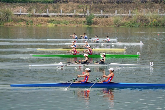 The National Rowing Championships 2022 is held on the Nanming Lake in Lishui, east China's Zhejiang province, from Nov. 2 to 6. (Photo courtesy of the 19th Asian Games Hangzhou 2022 Organising Committee)