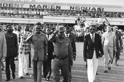 President Neto during a visit of Congo’s President Marien Ngouabi