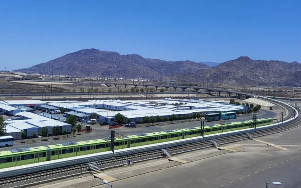 The Mecca Light Rail, constructed by China Railway Construction Corporation Limited, officially starts operation for Hajj pilgrimage, July 6, 2022. (Photo from China Railway Construction News)
