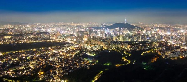 Night view in Seoul, the capital of South Korea