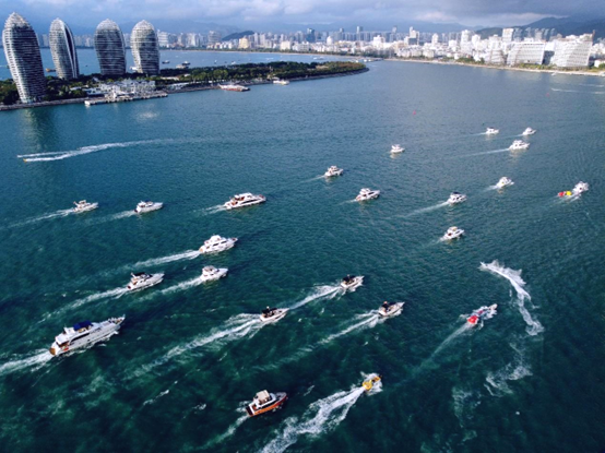 Yachts sail on sea in Sanya, south China's Hainan province, Jan. 13, 2023. (Photo by Ye Longbin/People's Daily Online) 