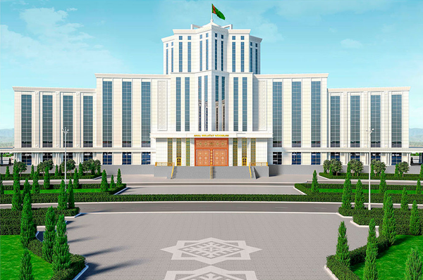 The model project of the office building of the administration of the Ahal region in the new, modern administrative center of the Ahal region