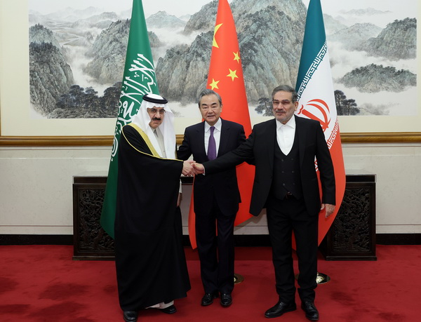 As announced by China on March 10, 2023, Saudi Arabia and Iran, the latter two have reached a deal which includes the agreement to resume diplomatic relations and reopen embassies and missions within two months. (Photo: Chinese Ministry of Foreign Affairs)