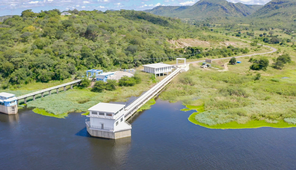Photo shows a water intake of the Kafue Bulk Water Supply project built by a Chinese company in Lusaka, Zambia. (Photo courtesy of the China Civil Engineering Construction Corporation)