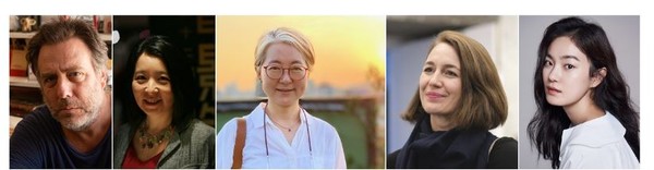 왼쪽부터 마리아노 지나스 감독, 매기 리 아시아 수석평론가,부지영 감독, 에리카 발솜 평론가, 옥자연 배우