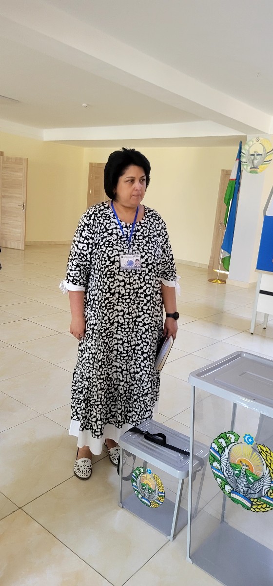 3.	Mirmuhammedova Shahlo explains about mobile ballot boxes for the disabled.