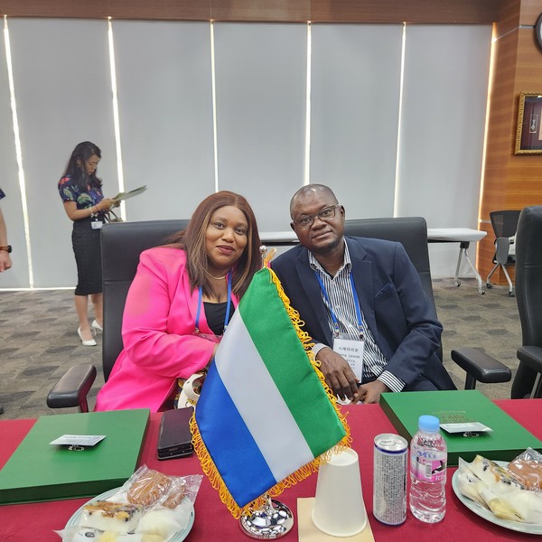 Charge d’Affaires Mme. Agnes Mbayo of Sierra Leon (left) with her spouse, Mr. Charles Mbayo