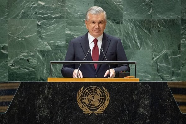 The President of the Republic of Uzbekistan Shavkat Mirziyoyev addressed at the 78th session of the UN General Assembly, On September 19, UN Headquarters in New York City